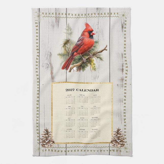 Serviette de calendrier 2027 Cardinal (Vertical)