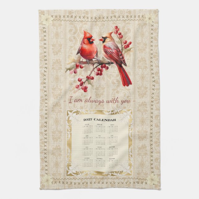 Serviette de calendrier 2027 Cardinaux (Vertical)