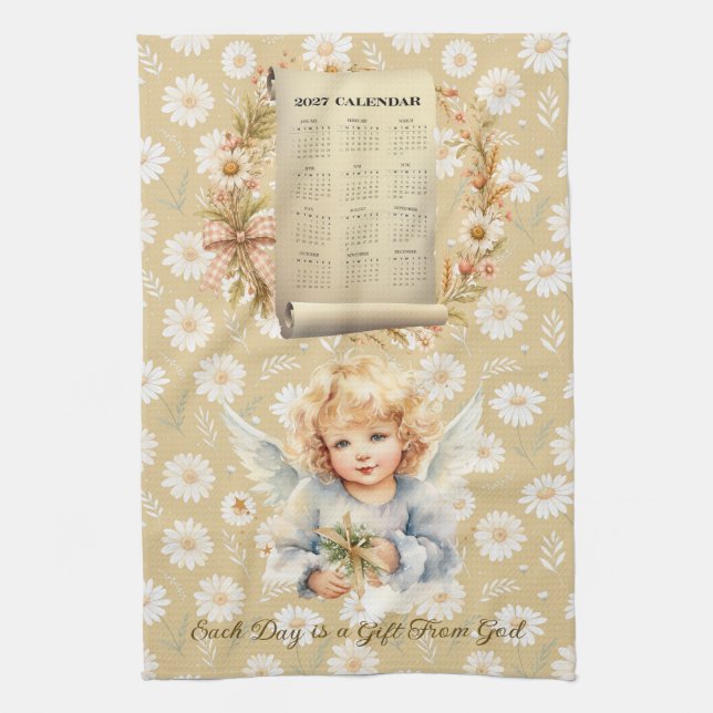 Serviette de calendrier 2027 Chaque jour est un ca (Vertical)