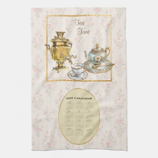 Serviette de calendrier 2027 Thé ou message person (Vertical)