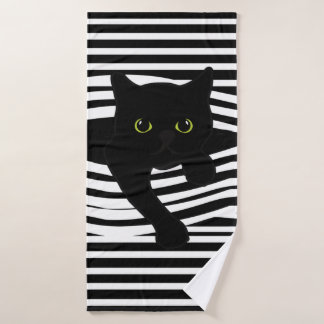 Serviette de chat qui regarde
