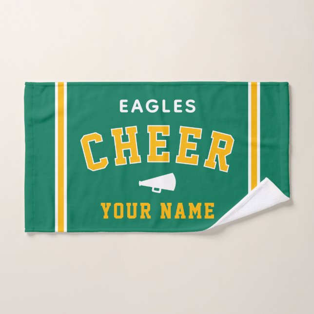 Serviette de cheer personnalisée avec nom et école (Serviette à main)