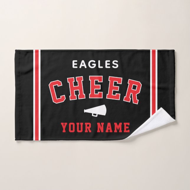 Serviette de cheer personnalisée avec nom et école (Serviette à main)