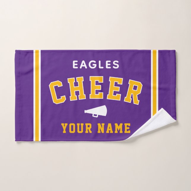 Serviette de cheer personnalisée avec nom et école (Serviette à main)