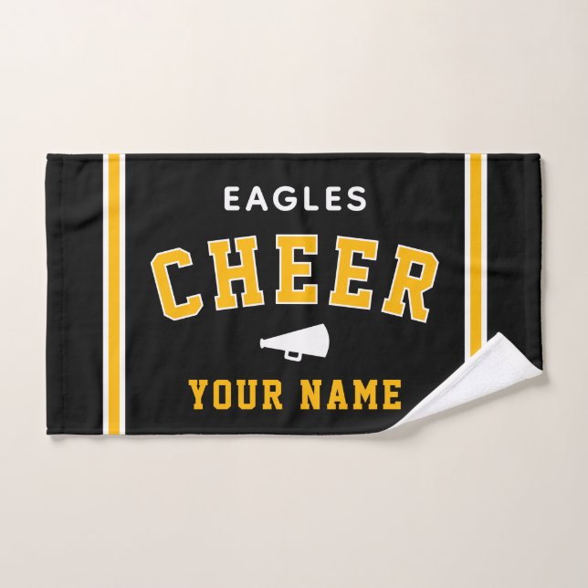 Serviette de cheer personnalisée avec nom et école (Serviette à main)