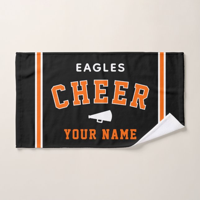 Serviette de cheer personnalisée avec nom et école (Serviette à main)