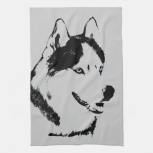 Serviette de chien Husky Husky / Serviette de thé 