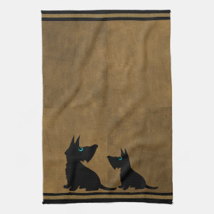 Serviette de chiens noirs