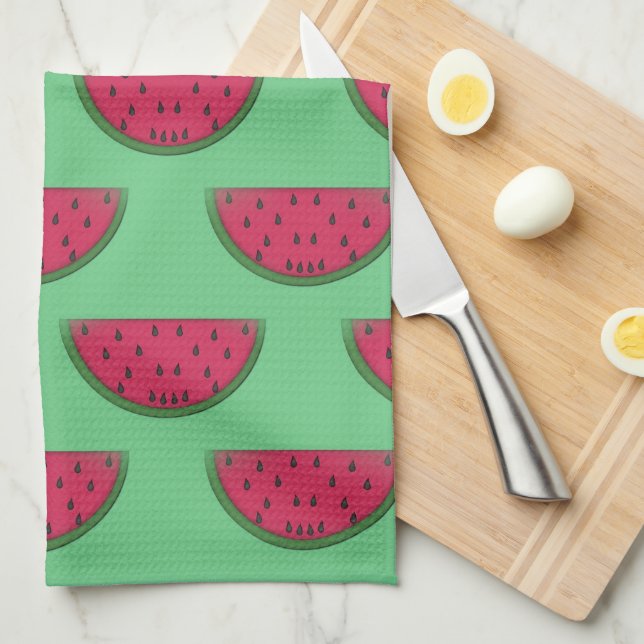 Serviette de conception de cuisine de pastèque (Quart Plié)