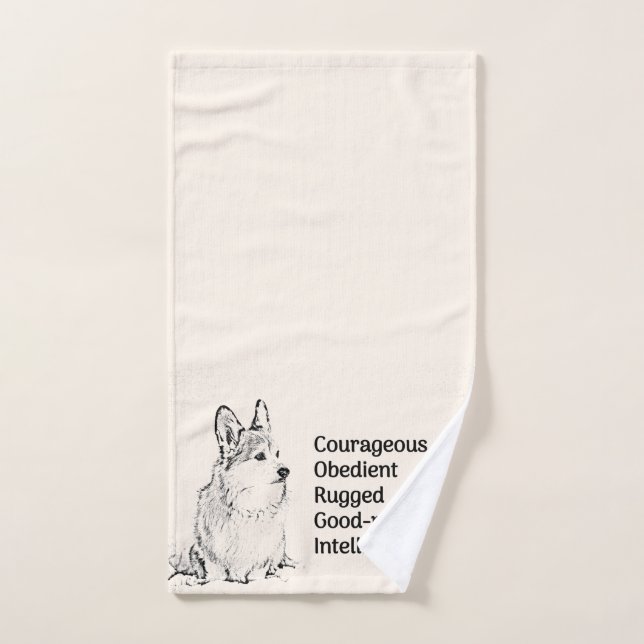 Serviette de Corgi (Serviette à main)