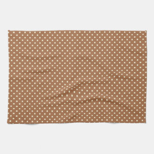 Serviette de cuisine 16x24 points Crème Brown fonc