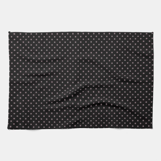 Serviette de cuisine 16x24 points noir violet noir (Horizontal)
