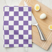 Serviette de cuisine À damiers violet et blanc