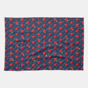 Serviette de cuisine à fleurs