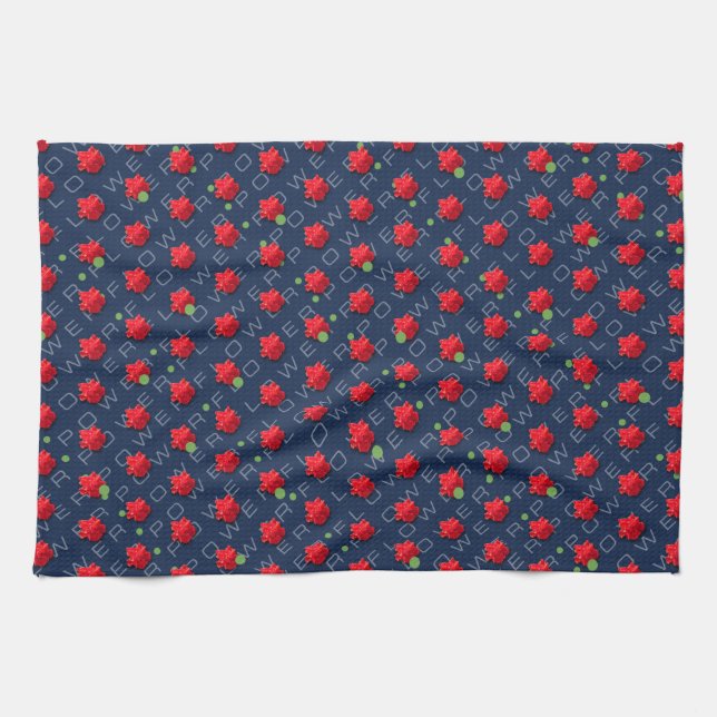 Serviette de cuisine à fleurs (Horizontal)