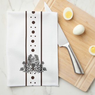 serviette de cuisine à fleurs blanches Relax Cup f
