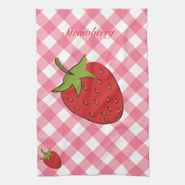 Serviette de cuisine à la fraise (Vertical)