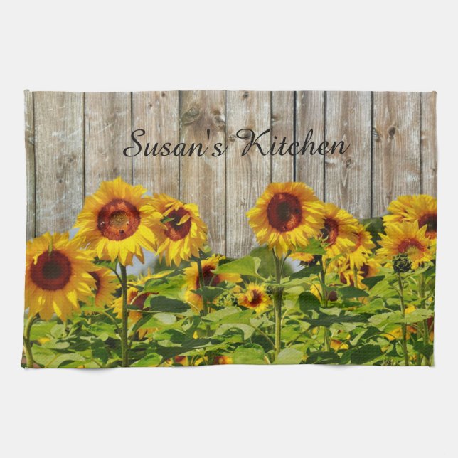 Serviette de cuisine à monogramme avec jardin de t (Horizontal)