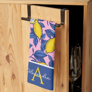 Serviette de cuisine à motif citron personnalisée