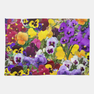 serviette de cuisine à motif de pensée violette2