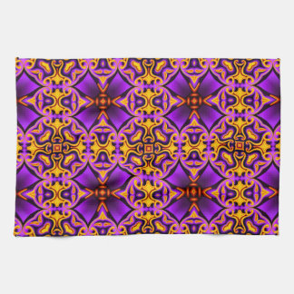 Serviette de cuisine à motifs violet jaune