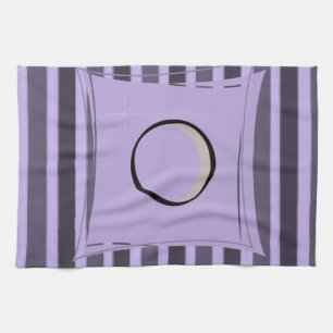 serviette de cuisine à rayures violettes