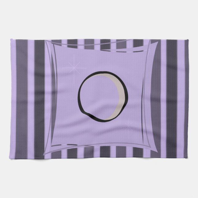 serviette de cuisine à rayures violettes (Horizontal)