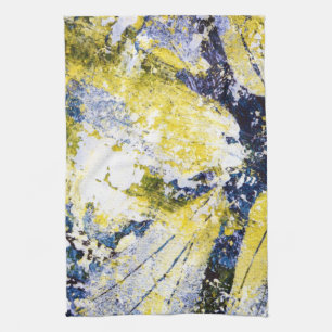 Serviette de cuisine abstraite dans le bleu et le