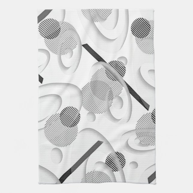 Serviette de cuisine "Abstraite grise" (Vertical)