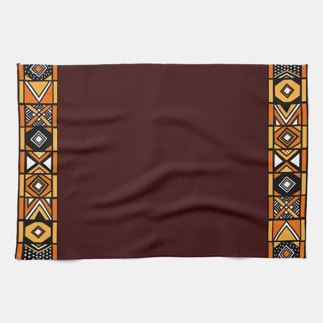 Serviette de cuisine africaine Brown d'art (Horizontal)