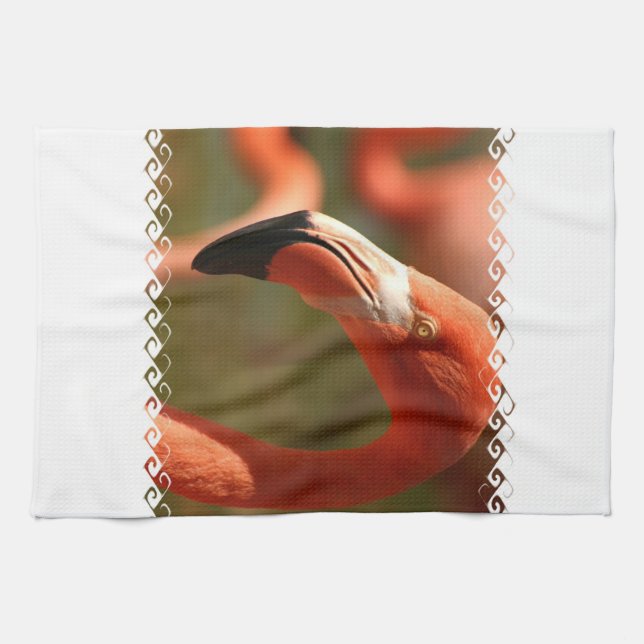 Serviette de cuisine américaine de Flamant rose (Horizontal)