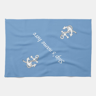 Serviette de cuisine - Ancre portant le nom du nav