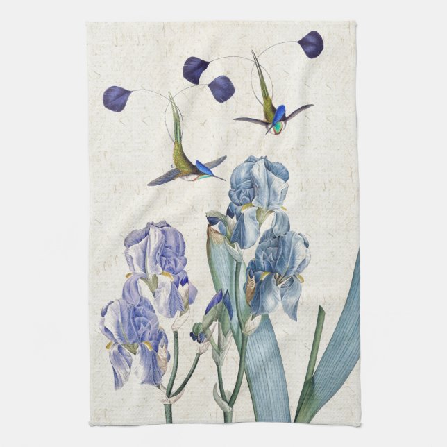 Serviette de cuisine animale de fleur d'iris (Vertical)