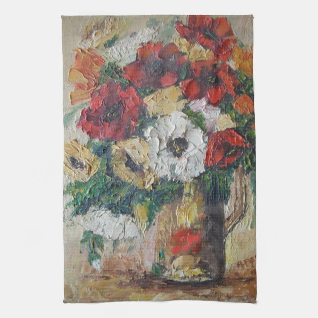 Serviette De Cuisine Ann Hayes Peinture Fleur Méla (Vertical)