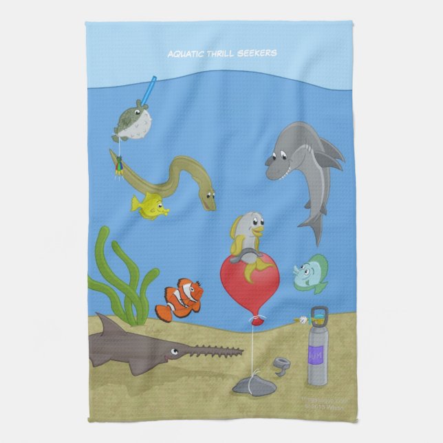 Serviette de cuisine aquatique de chercheurs de (Vertical)