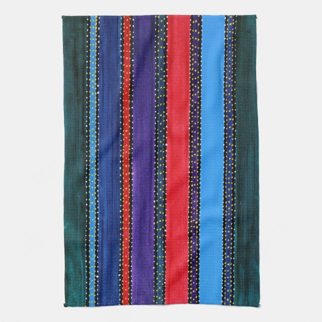 Serviette de cuisine arc-en-ciel du Guatemala (Vertical)