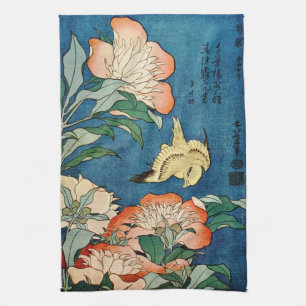 Serviette de cuisine ASIATIQUE de PIVOINES