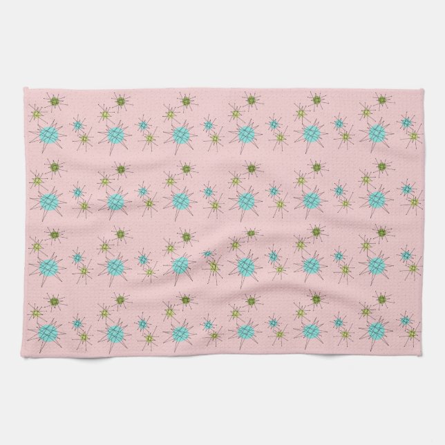 Serviette de cuisine atomique iconique rose de (Horizontal)
