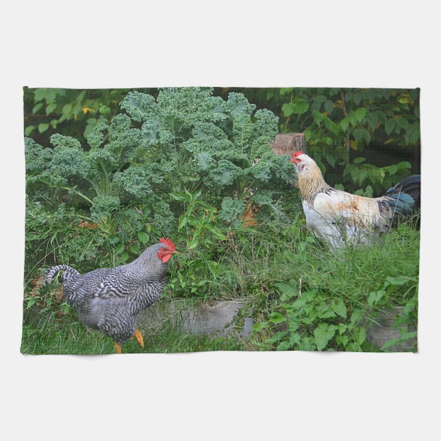 Serviette de cuisine au poulet luxuriante (Horizontal)