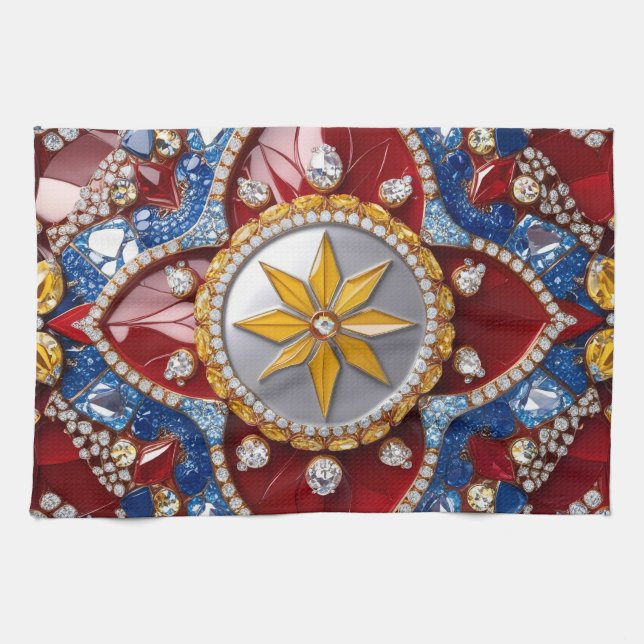 Serviette de cuisine aux couleurs colombiennes Des (Horizontal)