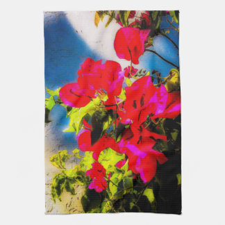 Serviette de cuisine aux fleurs vives