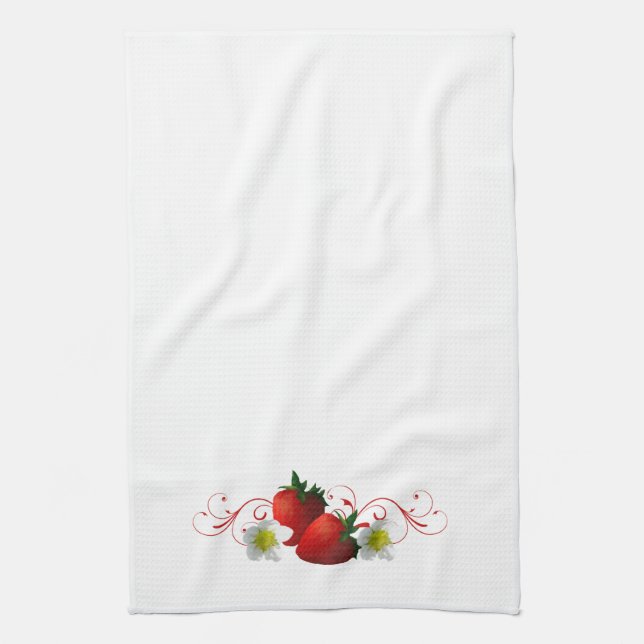 Serviette de cuisine aux fraises (Vertical)