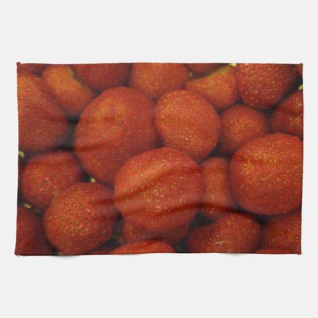 Serviette de cuisine aux fraises juteuses (Horizontal)