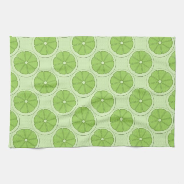 Serviette de cuisine aux fruits d'été verte (Horizontal)