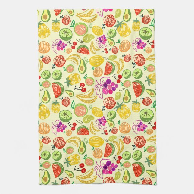 Serviette de cuisine aux fruits mélangés (Vertical)