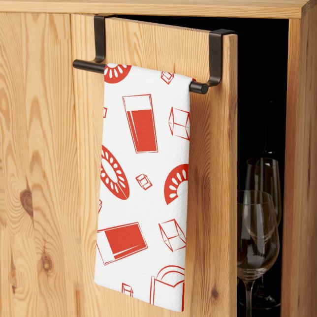 Serviette de cuisine aux imprimés gais et lumineux (Pliage en tiers)