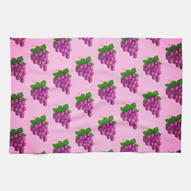 Serviette de cuisine aux raisins violets (Horizontal)