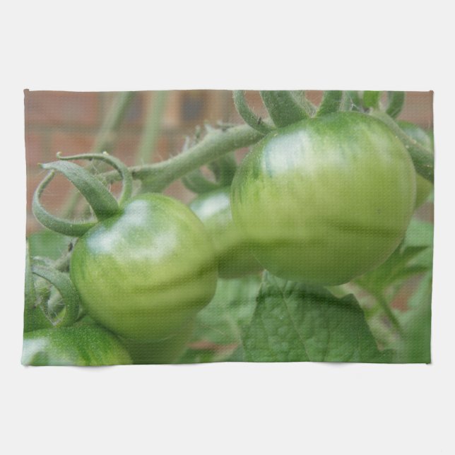 Serviette de cuisine aux tomates vertes (Horizontal)
