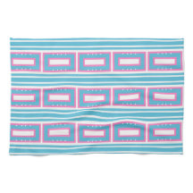 Serviette de cuisine avec Aqua-Pink Rectangle Moti