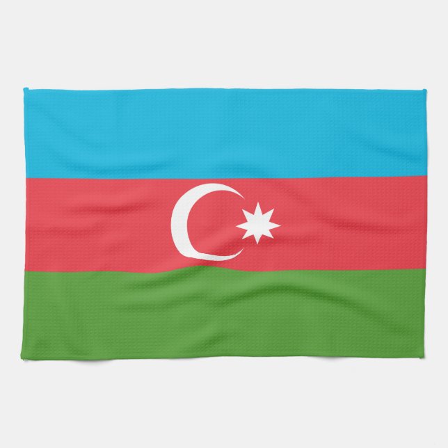 Serviette de cuisine avec Drapeau d'Azerbaïdjan (Horizontal)